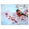Designart - Two Bright Bird Bullfinch Bird Sitting On A Branch - Traditional Canvas Wall Art Print
